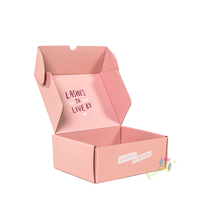 Boîte postale en carton rose Emballage en papier Boîte d'expédition ondulée pour vêtement