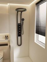 Sistema de Ducha Inteligente para Baño, Diseño Moderno en Negro Piano, Personalizado por el Fabricante, con Pantalla LED de Temperatura, Cascada, Lluvia, Spa y Jets de Masaje