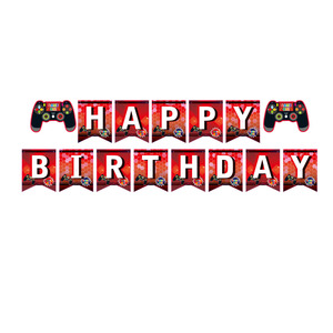 Juego de decoración de fiesta inspirada en videojuegos con juego en letras, globos impresos de 12 pulgadas, adornos para pasteles para eventos de cumpleaños de niño Nerdy - Product Image 3
