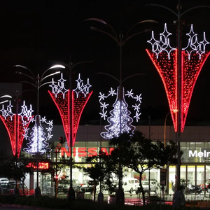 Lumières LED décoratives 3D festives pour poteaux, étanches IP65, pour usage intérieur/extérieur, rues commerciales, marchés de Noël, soirées de fêtes - Product Image 1