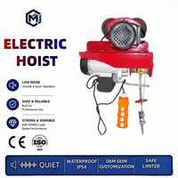 Pengangkat Tali Listrik Kecil dengan Kontrol Nirkabel, Perakitan Cepat, Satu Fasa 110V 220V, Beban Berat, untuk Pabrik dan Garasi