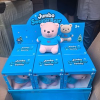 Balle anti-stress en gel souple Ours de Noël la plus vendue, jouet anti-stress à rebond lent en farine pour enfants, idéal comme cadeau