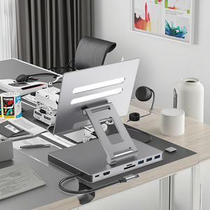 8-портовая док-станция USB-C 8-в-<span class=keywords><strong>1</strong></span>, складная алюминиевая подставка для планшета, многопортовый USB-C концентратор для iPad Pro с интерфейсами USB 2.0 и USB 3.0, в наличии - Product Image 4