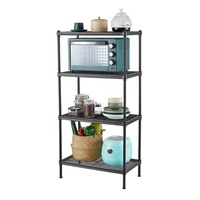 Étagère de rangement en métal réglable multi-usages à 3, 4 ou 5 niveaux en acier époxy noir pour la maison