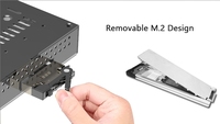 Unestech ST9510 Casing Logam Pemasangan Tanpa Alat M.2 NVMe PCIe 4.0 Mobile Rack Enclosure untuk Bay 3.5" ke SlimSAS SFF-8654 HDD