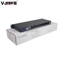 VSHOW DSP08 DMX Splitter Penguat Sinyal 8 Port DMX Splitter Mesin Panggung DMX Splitter untuk Pernikahan DJ Pesta/Pengontrol Disko