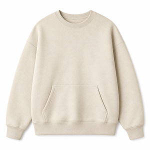 Sweat-shirt col rond personnalisé 500 GSM épais, coupe ample, en molleton brossé double fil, épaules tombantes, style streetwear, vente en gros - Product Image 1