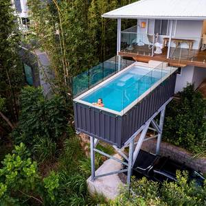 Piscina Elevada de Fibra de Vidrio para Exterior de 40 Pies Personalizada de Fábrica, Piscina Prefabricada Grande con Ventanas para Uso Familiar - Product Image 6