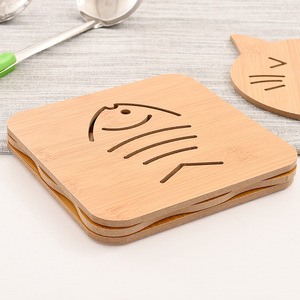 Cute Hollow Wooden Coasters Non Slip Bowl <b>Plate</b> Pot <b>Mats</b> Heat Resistant Kitchen <b>Mats</b> Irregular Flower Rectangle Square Shapes - Product Image 3