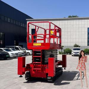 Plataforma elevadora de tijera autopropulsada para terreno rugoso de 10M, plataforma de trabajo elevadora de tijera hidráulica móvil - Product Image 5