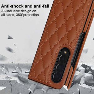 Étui en cuir élégant à carreaux pour Samsung Z Fold 5 Matériau PC durable pour <span class=keywords><strong>Galaxy</strong></span> Z Fold 4 <span class=keywords><strong>5G</strong></span> Z Fold Étuis pour téléphones portables - Product Image 6