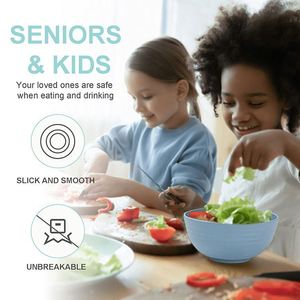 Ensemble de vaisselle pour enfants en paille de blé biodégradable, rond, pour la maison - Product Image 3