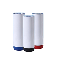 Gobelet isotherme droit en acier inoxydable de 20 oz avec haut-parleur Bluetooth et couvercle musical, vierge pour sublimation et impression personnalisée