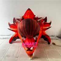 Ballon gonflable à tête de dragon rouge pour la publicité, taille 2m