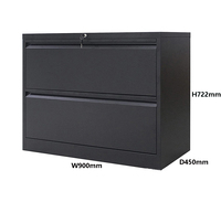 Armoire métallique large à 2 tiroirs pour la maison et le bureau, pouvant contenir des dossiers de lettres, juridiques et A4 suspendus.