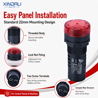 AD22-22MSD Voyant lumineux clignotant LED rouge en plastique de 22 mm avec indice de protection IP54 et entrée AC/DC pour alarme d'équipement industriel