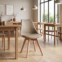 Chaise de café modulaire moderne en PU avec pieds en bois pour l'extérieur, mobilier décontracté pour le bureau et la maison