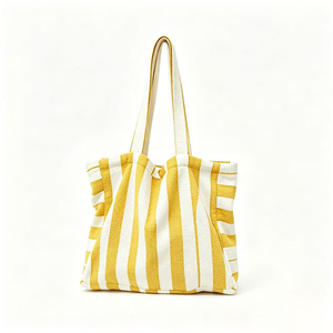 <span class=keywords><strong>Sac</strong></span> fourre-tout <span class=keywords><strong>en</strong></span> tissu éponge <span class=keywords><strong>de</strong></span> coton brodé sur mesure, <span class=keywords><strong>sac</strong></span> <span class=keywords><strong>de</strong></span> <span class=keywords><strong>plage</strong></span> durable <span class=keywords><strong>de</strong></span> grande capacité avec fermeture à glissière pour les vacances à la station balnéaire - Product Image 1