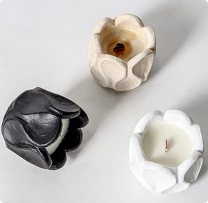 Porte-bougie en béton fait main, forme de tulipe unique, porte-<span class=keywords><strong>cire</strong></span> pour la fabrication de bougies, décoration de Noël pour la maison - Product Image 2