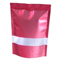 Sachet de café refermable à fond plat, résistant à l'humidité, en aluminium avec fermeture éclair et fenêtre transparente, pour l'emballage de fruits secs et de snacks