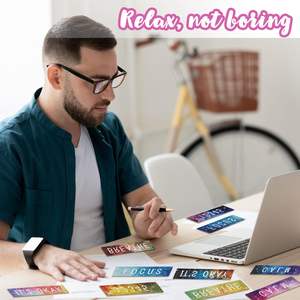 Xuri Style d'impression paisible Autocollants de soulagement du stress Citations d'art inspirées de la nature Respirez les invites de mise au point pour soulager l'anxiété n'importe où - Product Image 3