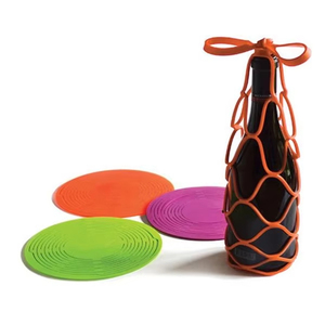 Accessoires de cuisine et de bar pour la maison, porte-bouteilles à vin, sac portable multifonctionnel, paniers de rangement pliables en silicone écologique - Product Image 3