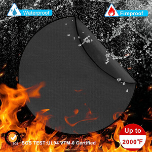 Round Fire Pit <b>Mat</b> 38x38 Inches Waterproof <b>Fireproof</b> Camping Outdoor Barbecue Heat Insulation Oxford Fabric - Product Image 1
