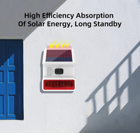 433MHz Baterai Surya Luar Ruangan Tahan Air ABS Sirene Lampu LED Berkedip Kontrol Aplikasi Pintar Tuya Sensor Gerak PIR Dapat Disesuaikan 10M