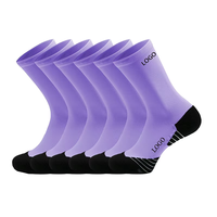 Logo personnalisé Chaussettes de sport antidérapantes multicolores pour la course à pied avec compression pour cyclisme
