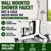 Robinet de douche mural mitigeur eau chaude et froide chromé pour salle de bain, vanne de baignoire, fabricant OEM, fournisseur en gros