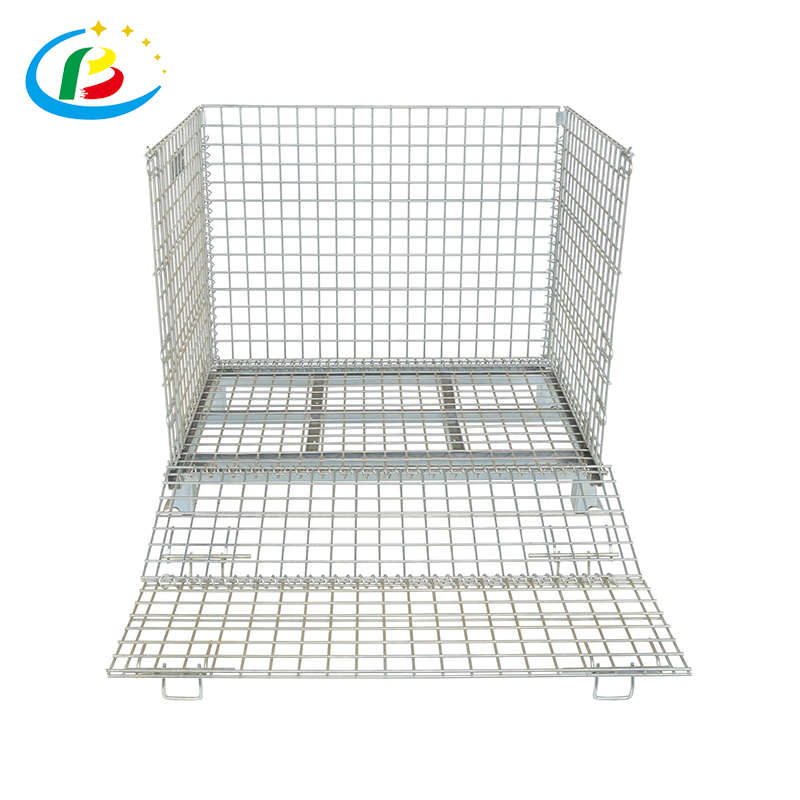 Jaula de almacenamiento de palés de malla de alambre para industria del vino, contenedor de soldadura, fachadas
