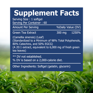Wholesale Price Green Tea Extract Softgels with Green Tea Extract Promotes Metabolic Function Mental Clarity Maintain Energy - Product Image 2