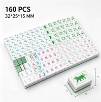 Juego de Mahjong Moderno de Acrílico Pulido, Fichas de Mahjong Americanas Verdes para Torneos de Mahjong