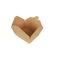 Emballage alimentaire jetable en papier kraft rigide avec doublure en éponge gaufrée, emballage carré personnalisé pour poulet frit et nouilles, recyclable