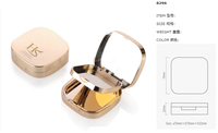 Double couche personnalisée or carré luxe vide visage poudre libre compact cosmétique pressé maquillage avec miroir
