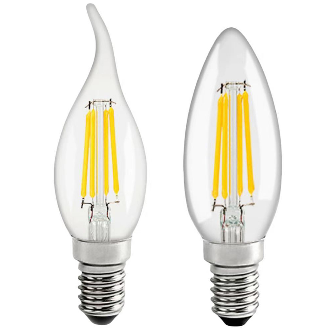 2700K 4000K 6000K Chandelier Light Bulb Warm White 2W 4W C35 Edison Candle Bulbs AC220V Candelabra Lights E14 LED Filament Light