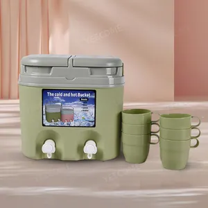 Kotak pendingin gaya Promosi diskon ember es pegangan portabel untuk pendingin es penyimpanan air dan jus