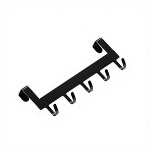 Vintage Eco-Friendly No <b>Drill</b> Over Cabinet Door 5-Hook Rack-Heavy Duty Stainless Steel Kitchen Utensil Hook Organizer/MOQ10 - Product Image 3