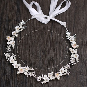 Silver Elegant Women's <strong>Bridal</strong> <strong>Hair</strong> <strong>Bands</strong> with Flower Crystal and Pearl Modern Birthday Prom Wedding Accessories - Product Image 6