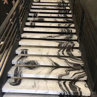Escalier en marbre de luxe moderne haut de gamme, marches en pierre de quartz, escalier d'intérieur pour le deuxième étage, escalier droit en fer