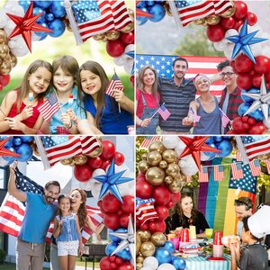 Cautiva a tus Invitados con la Encantadora Guirnalda de Globos Patrióticos que Resplandece de Libertad y Diversión, Ideal para una Fiesta del 4 de Julio Inolvidable - Product Image 2