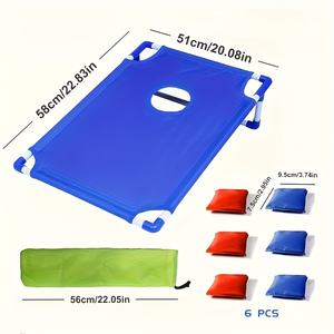 Juego de Cornhole Clásico Portátil con Marco de PVC, Juego de Lanzamiento de Bolsas de Frijoles OEM con Tablero para Jardín, Viajes, Aire Libre, Plegable, COLORES VARIADOS - Product Image 4