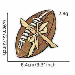 Nouveau patch thermocollant brodé lumineux en forme de nœud pour casque de softball, idéal pour la décoration de chapeaux et sweats à capuche - Product Image 5