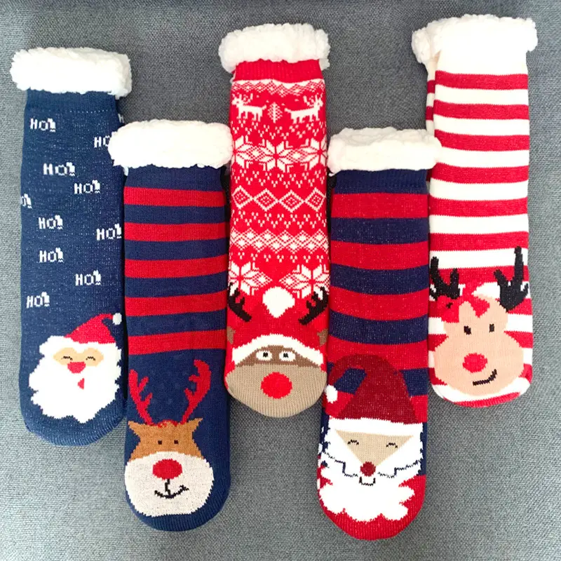 Customized Winter Socks Fleece Thermal Fuzzy Socks Hot Sale Indoor Warm Home Anti-Slip Socks