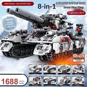 Jouet de construction en blocs, modèle de mecha, <span class=keywords><strong>char</strong></span> de combat, thème transport, plastique ABS pour garçons - Product Image 1