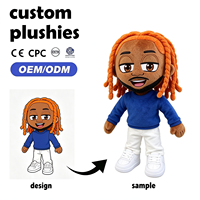 Peluche personnalisée de personnage de rappeur, poupée de culture urbaine personnalisée, certifiée CE CPC, marchandise musicale, cadeau de collection en coton