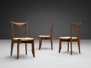 Six <span class=keywords><strong>chaises</strong></span> de salle à manger en chêne et en osier pour le salon, chaise de salle à manger en chêne, chaise en bois massif, dossier droit - Product Image 2