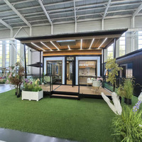 Maison conteneur extensible de 20 pieds au design rustique, bungalow modulaire, maison préfabriquée mobile en acier étanche avec 2 chambres