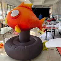Poisson-clown gonflable réaliste avec base pour accessoire d'activité sur le thème de l'océan dans les parcs