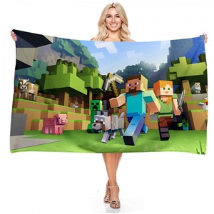 Toalla de Baño de Microfibra <span class=keywords><strong>Minecraft</strong></span> con Estampado Personalizado al por Mayor, Toalla de Ducha Rectangular Suave con Impresión Digital Personalizada - Product Image 3